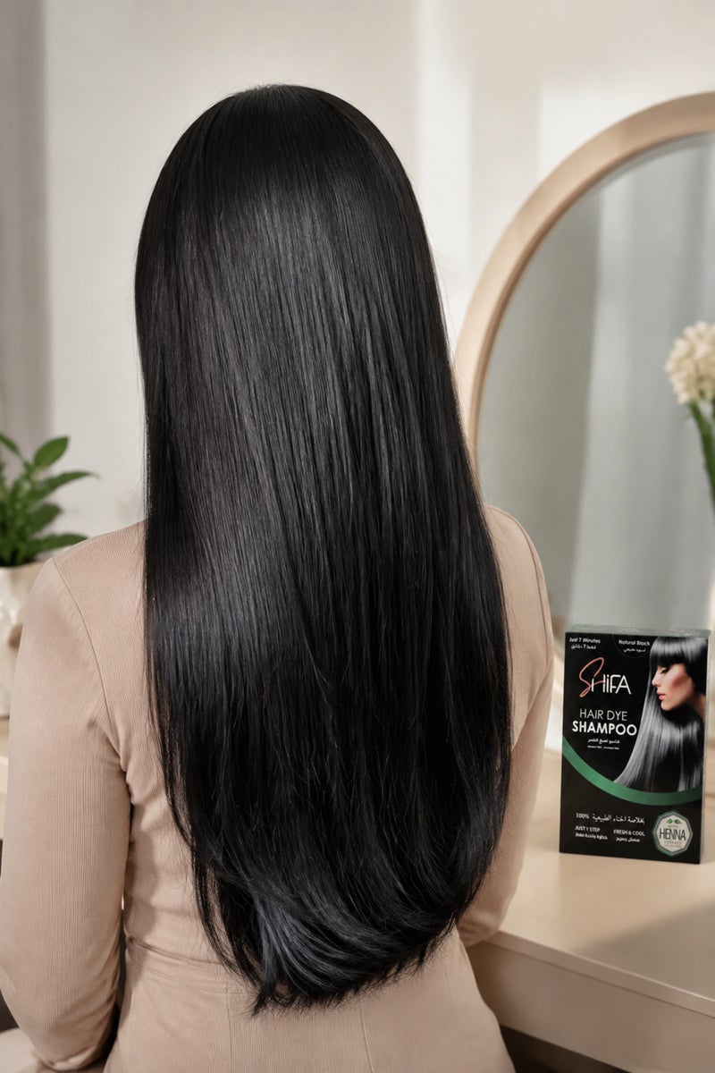 SHIFA Hair Dey Shampoo With Long-Lasting Natural Ingredients | Balck - 30 Ml - Image 4