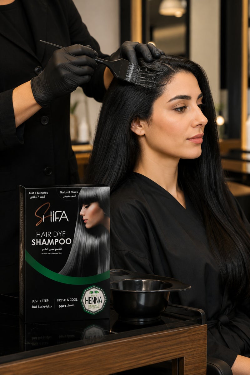 SHIFA Hair Dey Shampoo With Long-Lasting Natural Ingredients | Balck - 30 Ml - Image 3