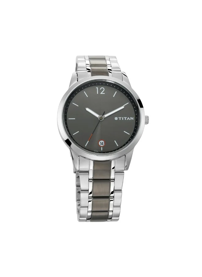 تيتان Titan Men's Timeless Style Watch: Refined Anthra Dial and Metal Strap
