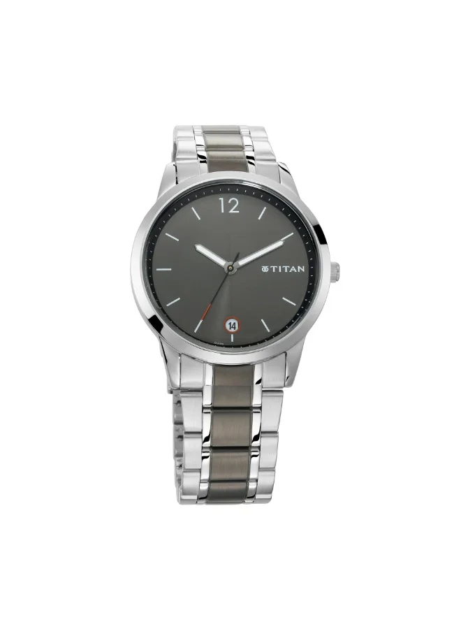 TITAN Titan Men's Timeless Style Watch: Refined Anthra Dial and Metal Strap