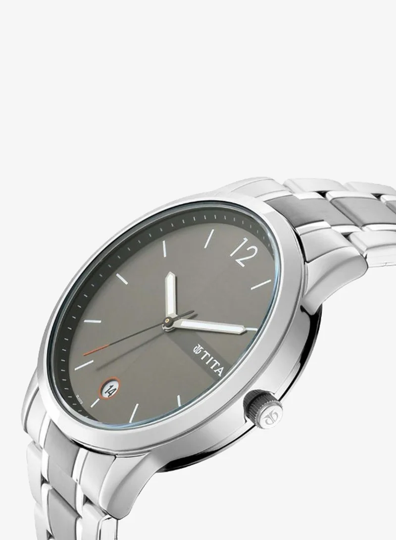 TITAN Titan Men's Timeless Style Watch: Refined Anthra Dial and Metal Strap