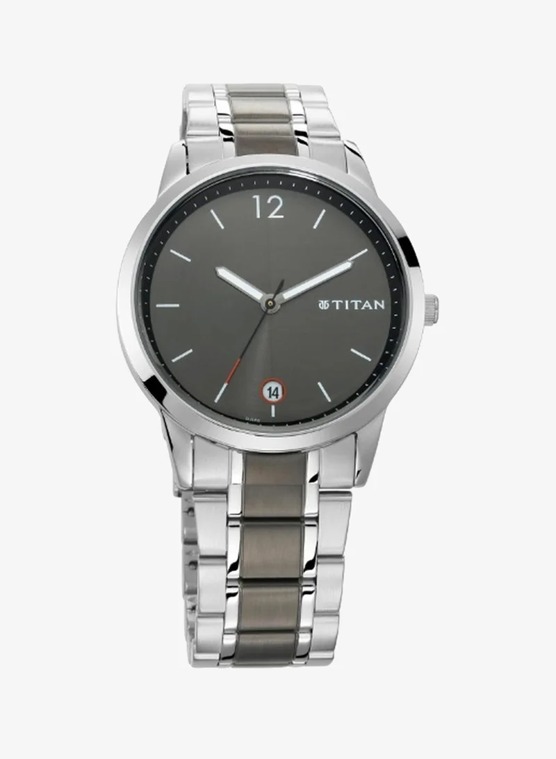 TITAN Titan Men's Timeless Style Watch: Refined Anthra Dial and Metal Strap