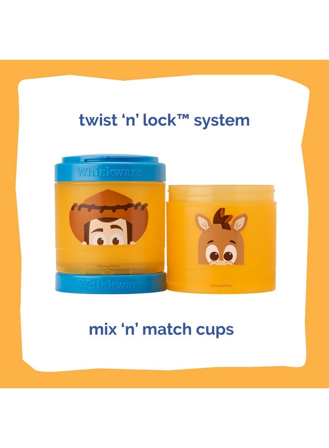 Whiskware Disney Pixar Stackable Snack Containers for Kids and Toddlers, 3 Stackable Polypropylene Snack Cups for School and Travel, Toy Story Woody and Bullseye - Image 3