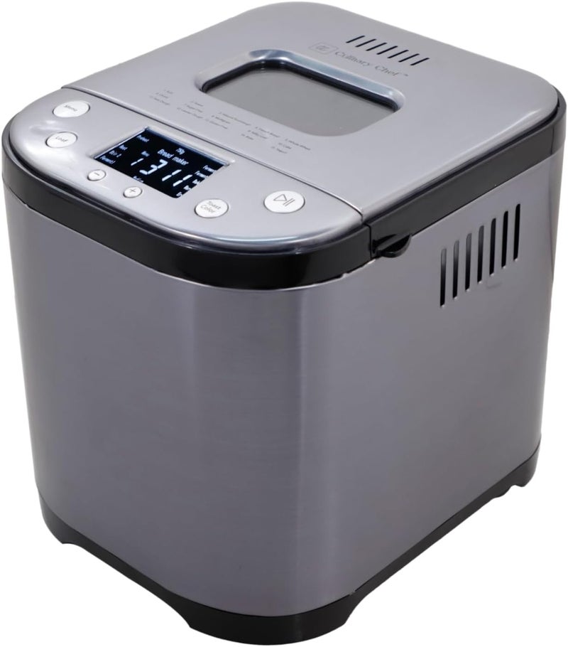 CULINARY CHEF Bread Maker Machine with Nonstick Bowl, Bread Hook, Measuring Cup & Spoon. 15-in-1, Gluten-Free Bread, Cake& Yogurt, 3 Crust Colour options and more. 3 Loaf Sizes. 2LB XL-BLACK - Image 2