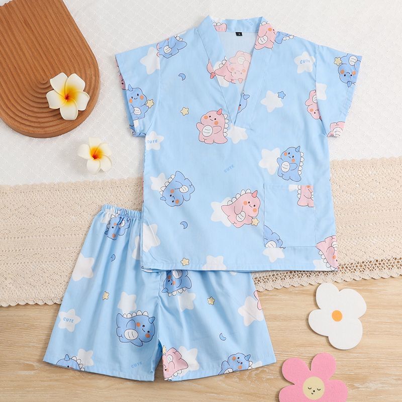 New Style 3 To 6 Years Old Baby Kidsren'S Steaming Clothes Cotton High-End Bath Clothes For Boys And Girls Cartoon Pajamas Home Clothes - Image 1