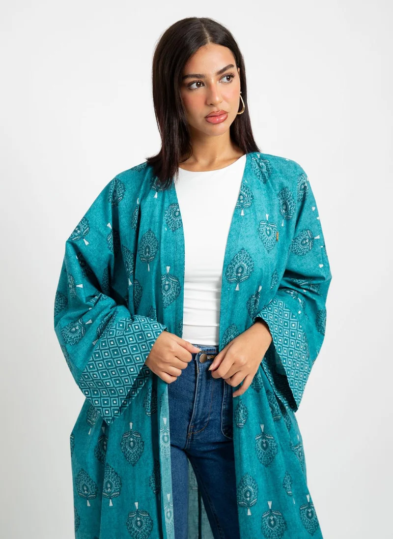 Kaafmeem Fairouzy Wide-fit Abaya