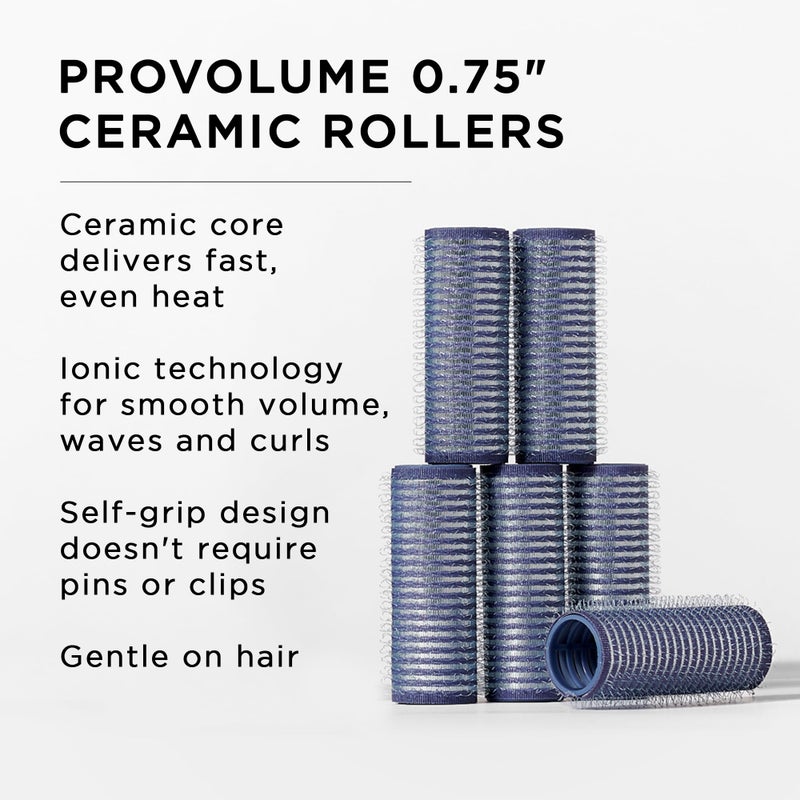 Fromm ProVolume .75" Self-Grip Ceramic Ionic Thermal Hair Rollers, 6 Count, Small Salon Quality Hair Curlers for Shorter Hair, Bangs and Tighter Curls - Image 2