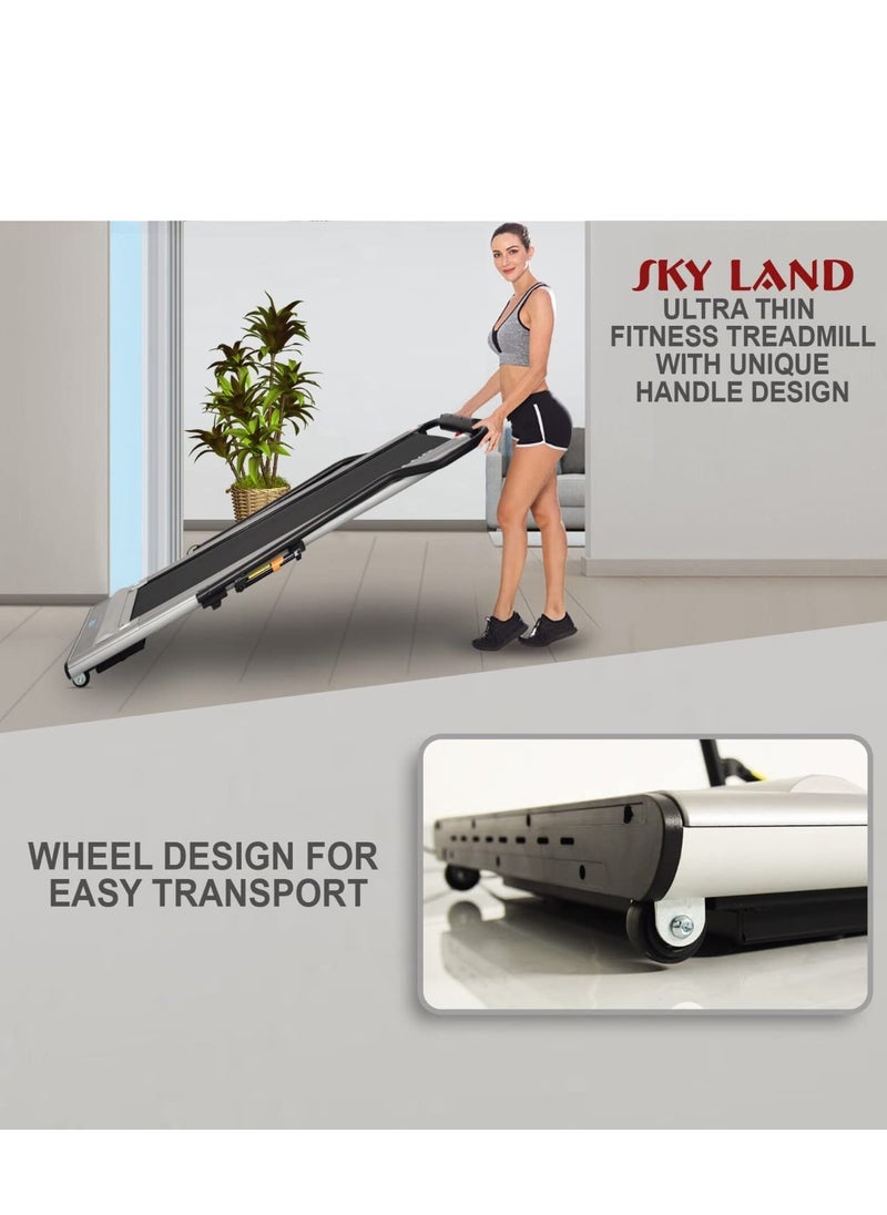 Sky Land - 2-in-1 Ultra-Thin Foldable Treadmill | Compact Under Desk Walking & Running Machine with Remote Control, Fit Show App & Digital Display for Home Office Fitness, EM-1263 - Image 1