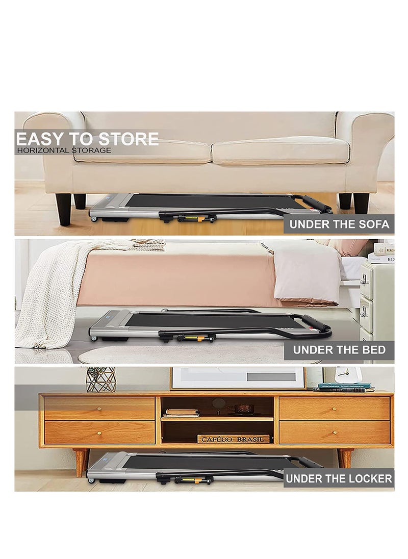 Sky Land - 2-in-1 Ultra-Thin Foldable Treadmill | Compact Under Desk Walking & Running Machine with Remote Control, Fit Show App & Digital Display for Home Office Fitness, EM-1263 - Image 1