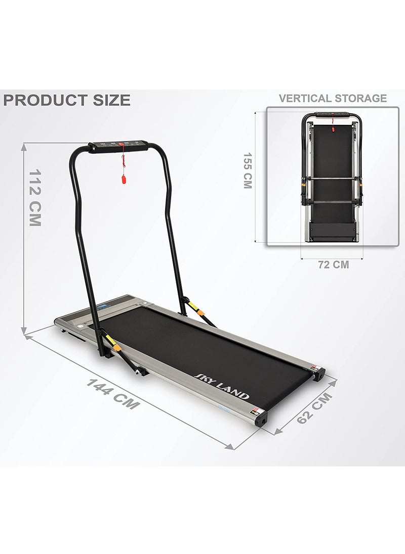 Sky Land - 2-in-1 Ultra-Thin Foldable Treadmill | Compact Under Desk Walking & Running Machine with Remote Control, Fit Show App & Digital Display for Home Office Fitness, EM-1263 - Image 1