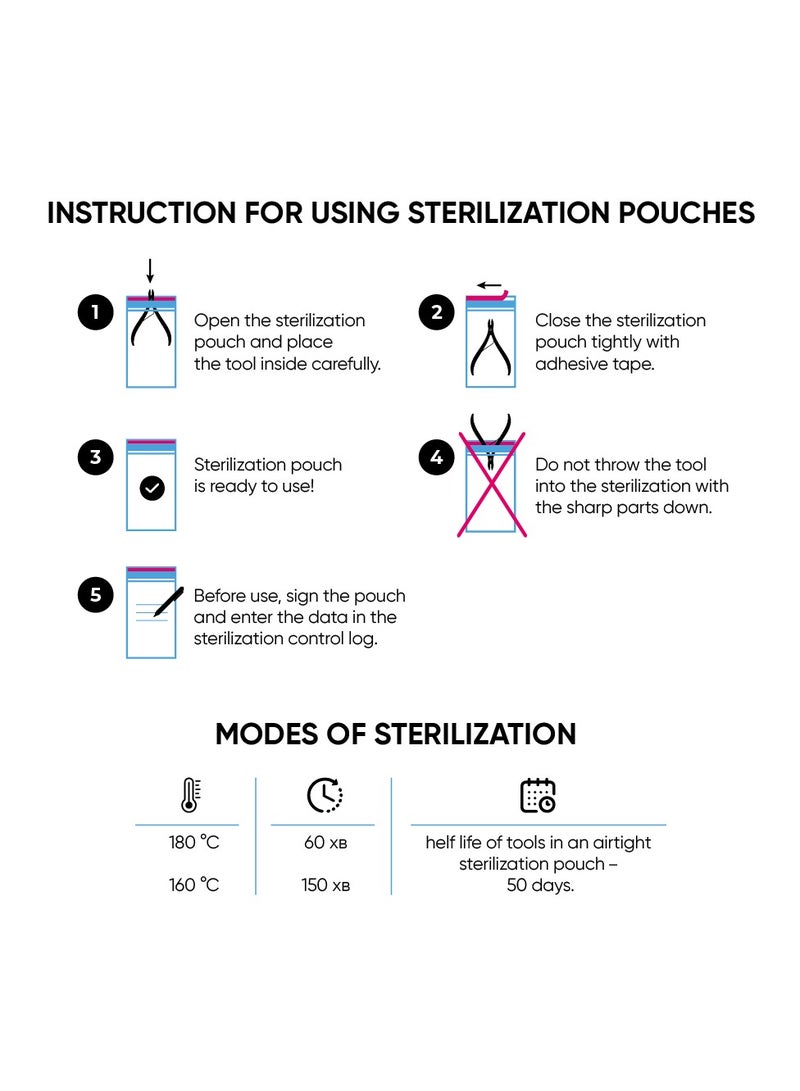 MicroSTOP STERILIZATION POUCHES - MICROSTOP eco with a class 4 indicator. 100×200 mm, 100 pcs - Image 4