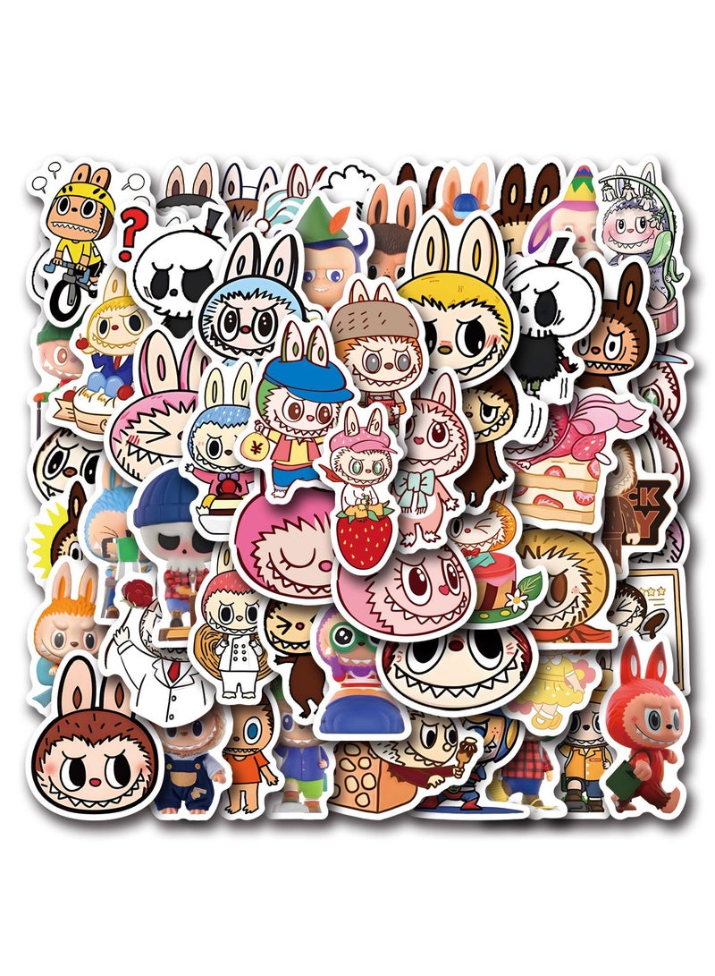 50-Piece LABUBU Cute Vinyl Decals Waterproof Stickers for Kids Teen Girl Boy Water Bottle, Laptop, Phone, Computer, Guitar, Notebook, Skateboard