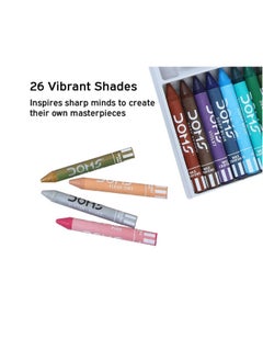 DOMS 24-Piece Jumbo Crayons Multicolour With Two Extra Shades And Sharpener  - Image 3