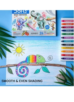 DOMS 24-Piece Jumbo Crayons Multicolour With Two Extra Shades And Sharpener  - Image 4