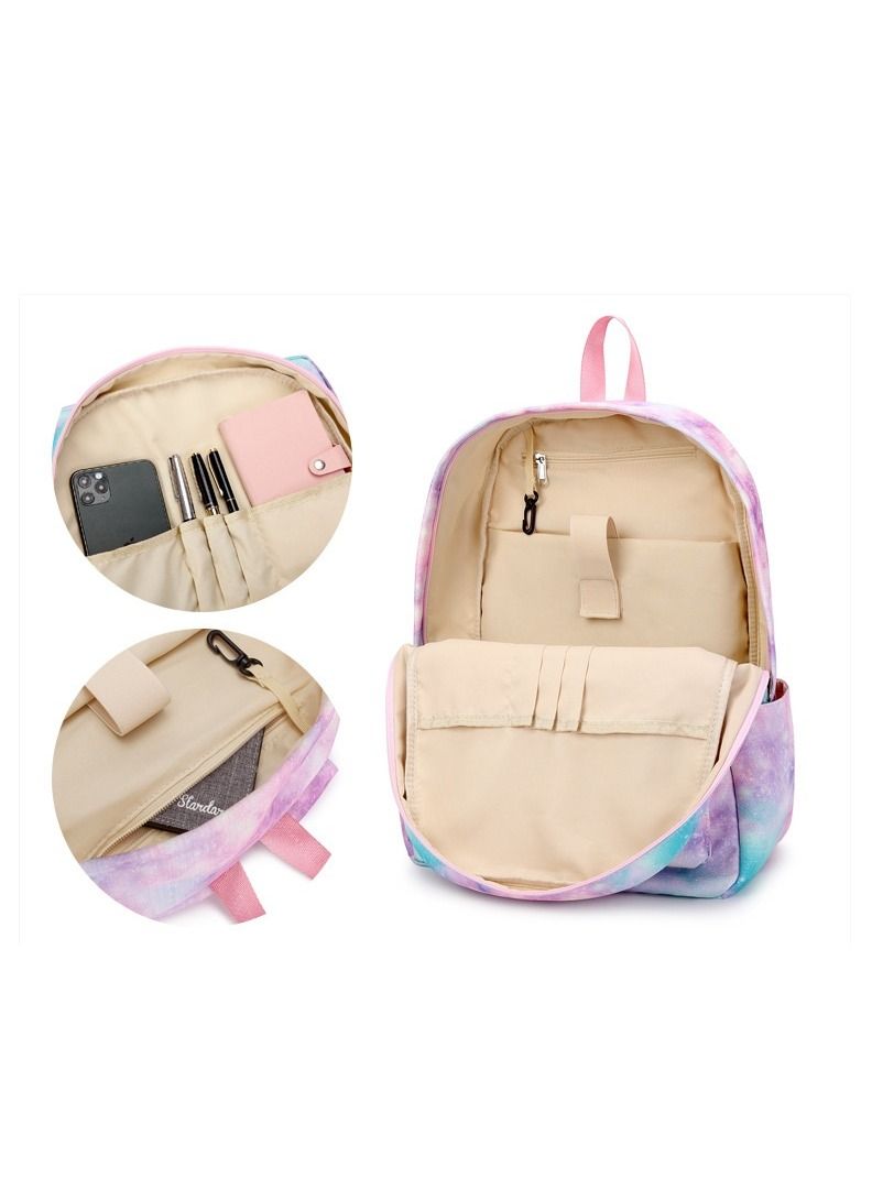 ZWX 3-Piece Starry Sky Graffiti Printed Waterproof Kids Backpack Set - Image 4