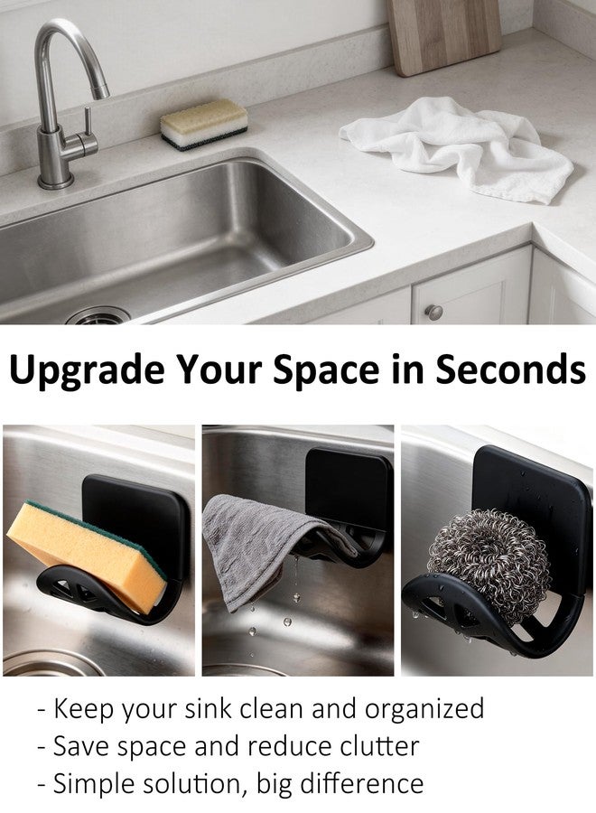 Duseu Sponge Holder for Kitchen Sink, Kitchen Sink Organizer for Sponge Brush Soap, Sink Caddy Sponge Holder with Adhesive, Silicone Sponge Caddy for Kitchen Sink & Bathroom - Image 5
