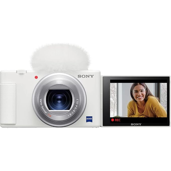 Sony ZV-1 Digital Camera (White) (DCZV1/W) + 64GB Memory Card + Case + Card Reader + Flex Tripod + Memory Wallet + Cap Keeper + Cleaning Kit (Renewed) | For Travel & Everyday Photography | Includes 64GB Card + Tripod + Case + Cleaning Kit + Card Reader + Memory Wallet + More - Image 2