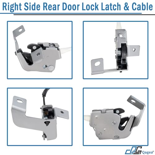 Qagea Rear Door Lock Latch & Cable - Right Passenger Side - Replacement for 1999-2007 Ford F250 F350 F450 F550 Super Duty, Upper and Lower Locking Latches Assembly Replaces# 6C3Z-28264A00-A 6C3Z28264A00A - Image 4