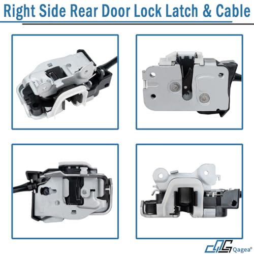 Qagea Rear Door Lock Latch & Cable - Right Passenger Side - Replacement for 1999-2007 Ford F250 F350 F450 F550 Super Duty, Upper and Lower Locking Latches Assembly Replaces# 6C3Z-28264A00-A 6C3Z28264A00A - Image 3