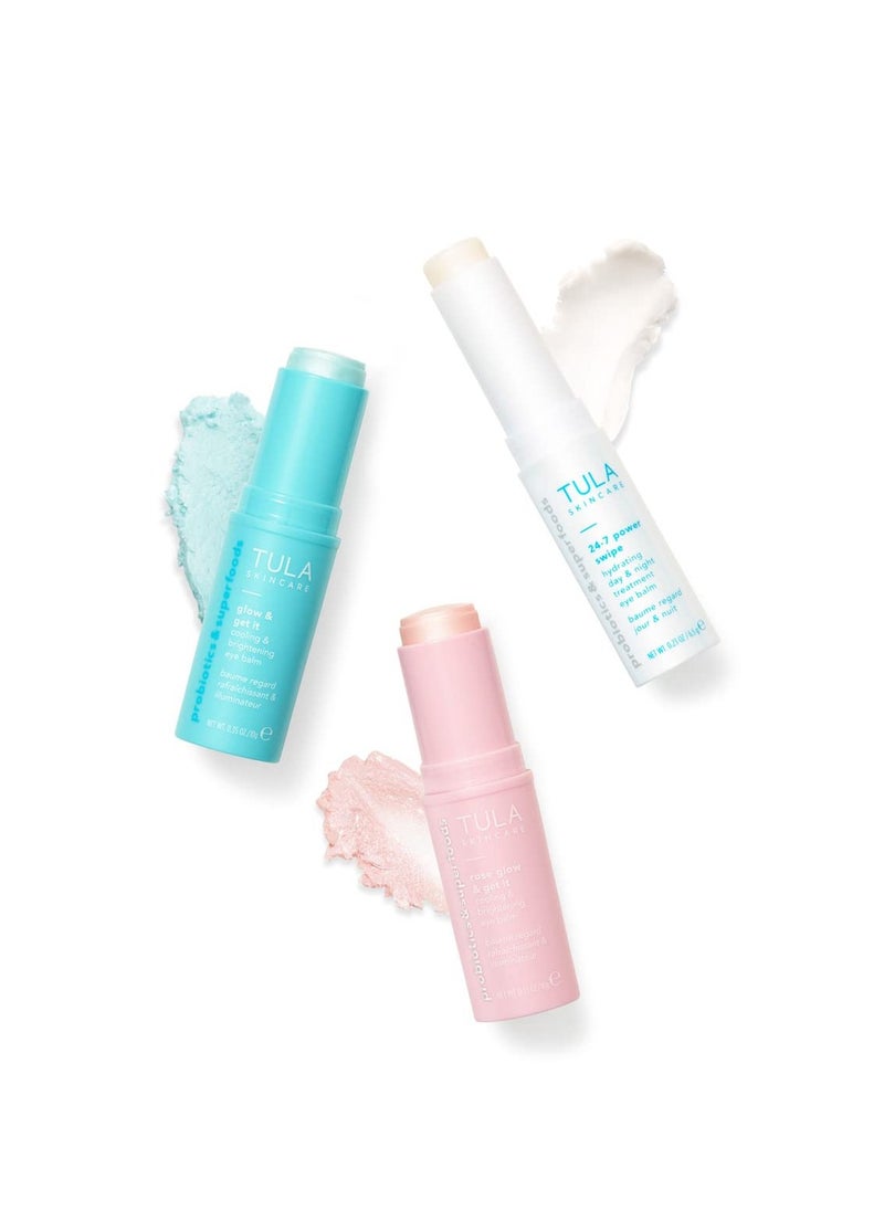 TULA TULA Skin Care Eye Balm Extravaganza - Dark Circle Under Eye Treatment, Instantly Hydrate and Brighten Undereye Area & Leave the Ultimate Glow, 3-Piece Kit  - Image 2