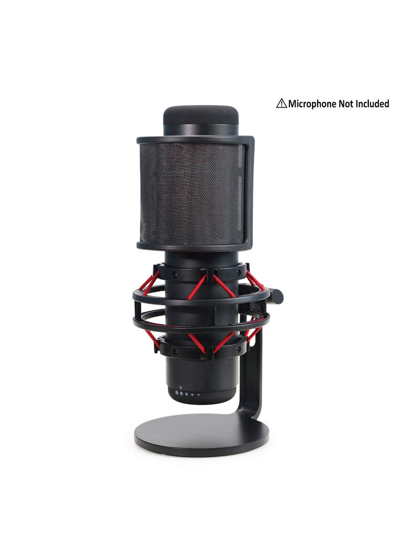 SYOSI غطاء واقي للرياح للميكروفون، متوافق مع ميكروفون الألعاب Hyperx Quadcast S USB من Youshares، يقلل من الأصوات الانفجارية والفرقعة والتنفس، سهل الإعداد (عبوة واحدة)  - Image 3