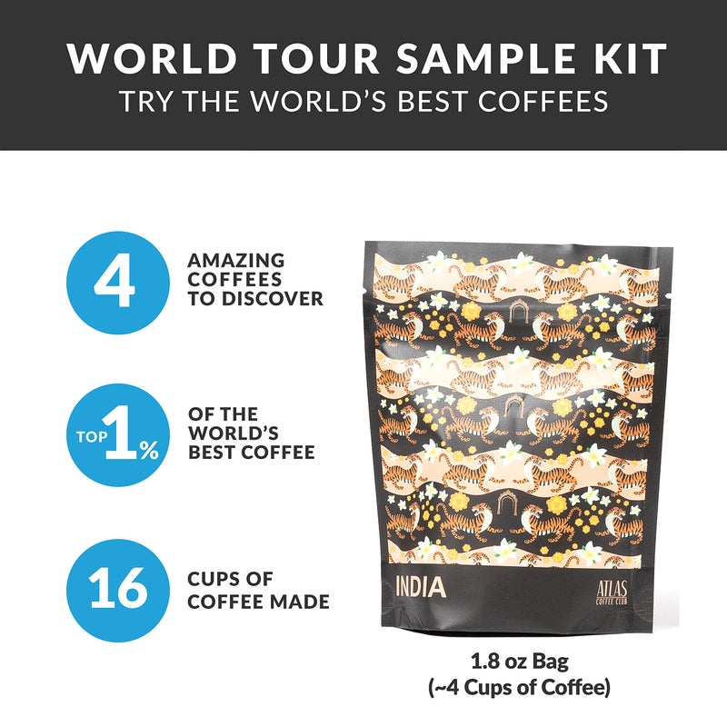 Atlas Coffee Club World of Coffee Discovery Set - Gourmet Coffee Gift Sampler - 4-Pack Variety Box of the World’s Best Single Origin Coffees - Freshly Ground Coffee - Image 4
