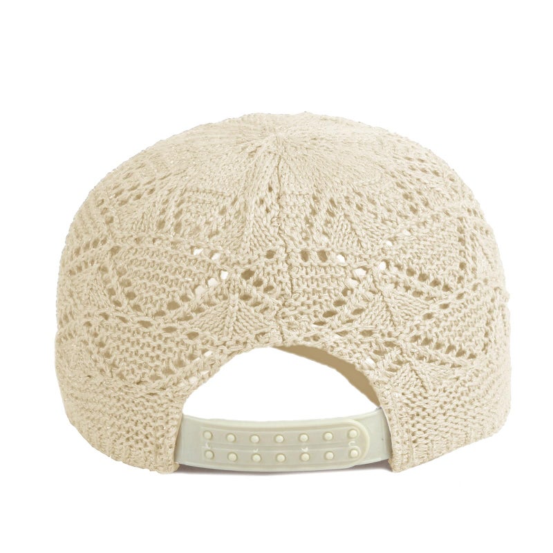 FASHIXD Knit Mesh Baseball Cap for Women Summer Yarn Trucker Hats Breathable Outdoor Hat (Beige) - Image 5
