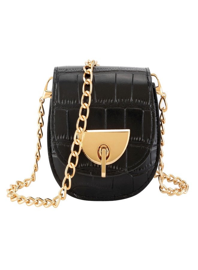 Ayliss Women Fanny Waist Bag Small Fanny Pack Mini Belt Purse Bag PU Leather Crossbody Sling Bag Pouch Fashion Chain Bag, Black #1, XX-Small - Image 4