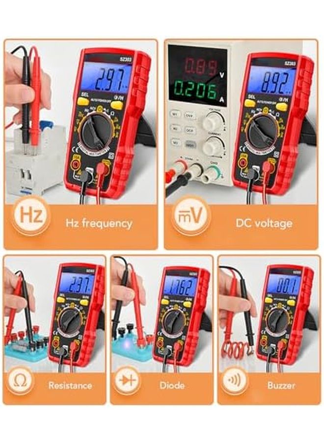 Professional Digital Multimeter Voltage Current Tester With NCV ABS Material Compact Size - Image 3