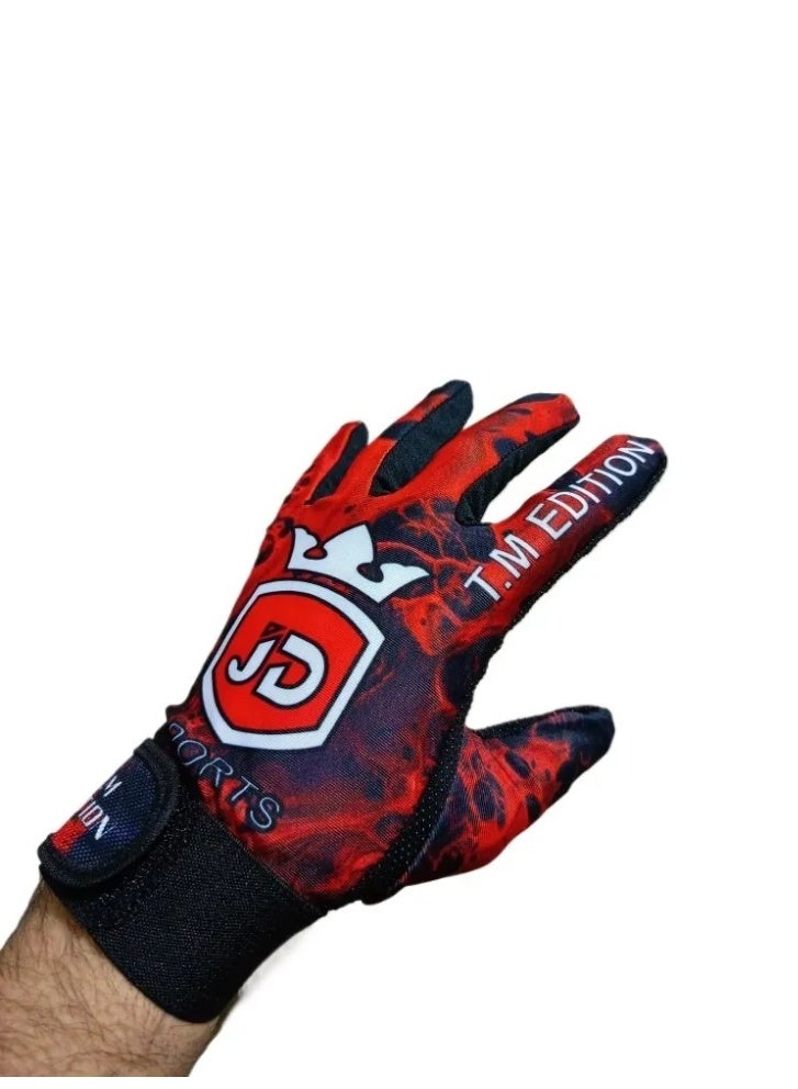 JD Sports T.M Edition Tape Ball Cricket Batting Gloves - Red/Black - Image 2