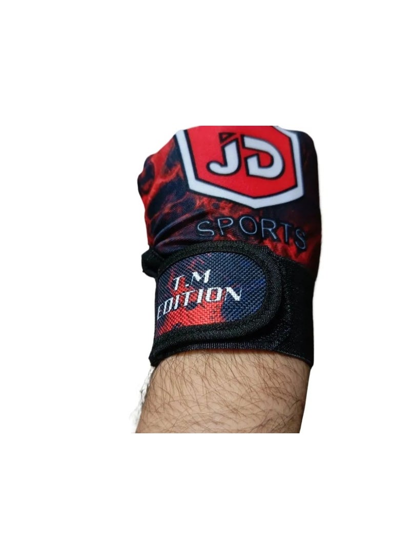JD Sports T.M Edition Tape Ball Cricket Batting Gloves - Red/Black - Image 3