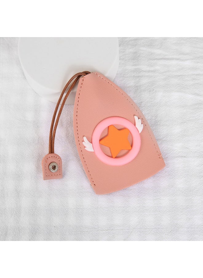 Korean Style Girl Heart Cartoon -out Key Case Creative Pu Leather Car Key Protective Cover Universal