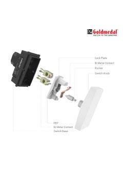 GOLD MEDAL Goldmedal Air Aura 10 Ampere One way Switch White Pack of 20  - Image 4