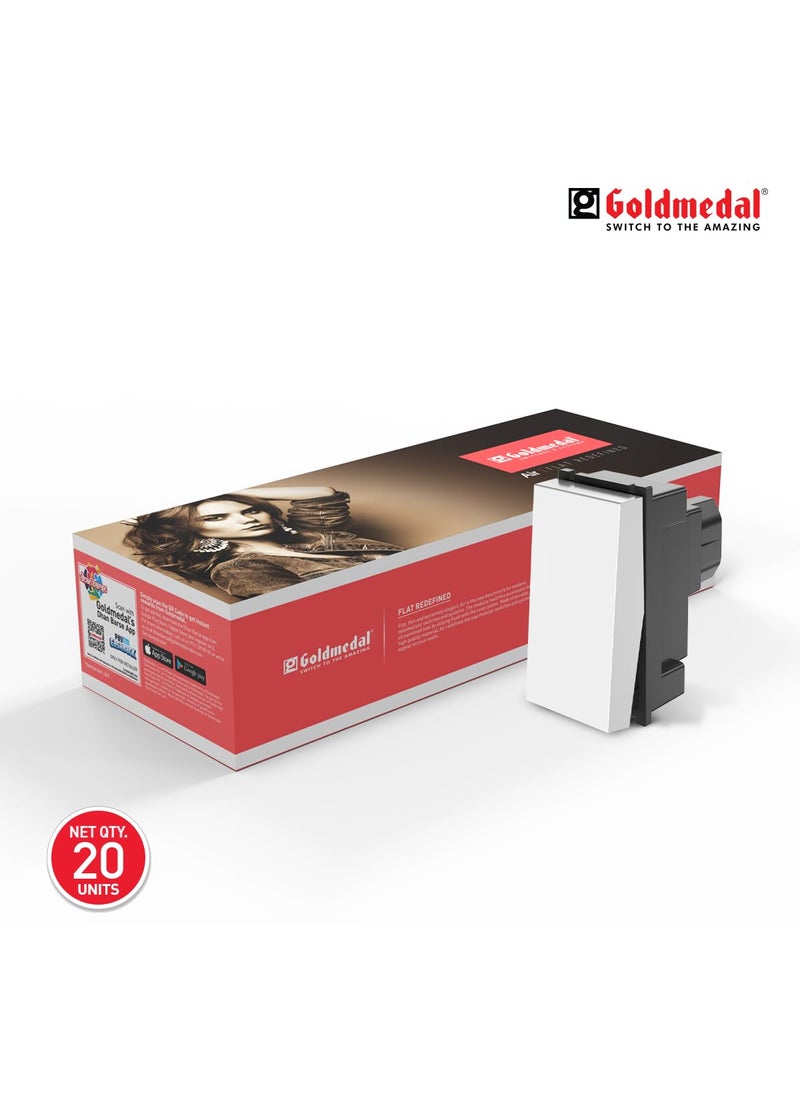 GOLD MEDAL Goldmedal Air Aura 10 Ampere One way Switch White Pack of 20  - Image 2