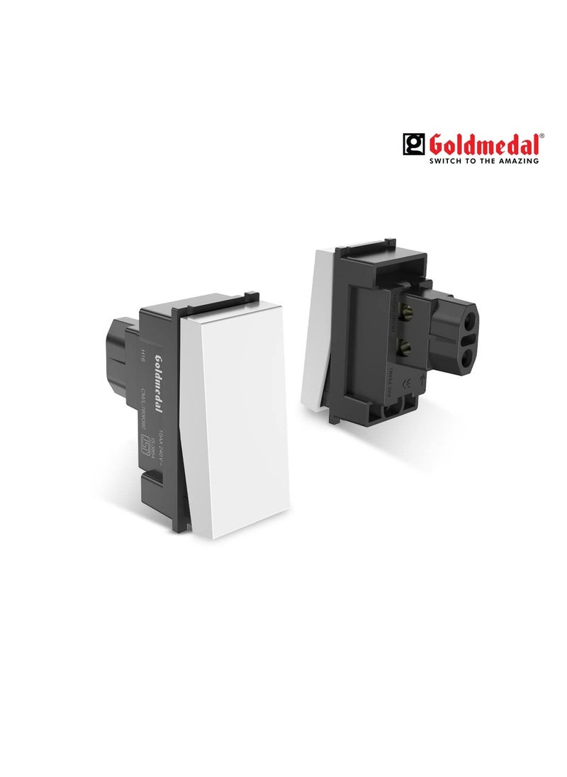 GOLD MEDAL Goldmedal Air Aura 10 Ampere One way Switch White Pack of 20  - Image 3