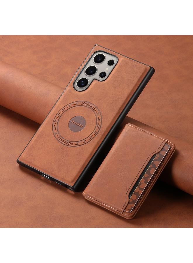 دينيور جراب لهاتف Samsung Galaxy S23 Ultra 5G D13 مصنوع من الجلد بتصميم كلاسيكي مع حقيبة بطاقات MagSafe - Image 2