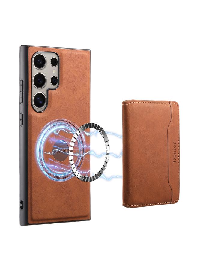دينيور جراب لهاتف Samsung Galaxy S23 Ultra 5G D13 مصنوع من الجلد بتصميم كلاسيكي مع حقيبة بطاقات MagSafe - Image 5