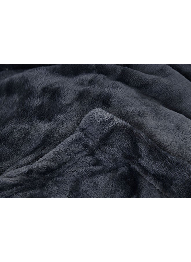 Mintra Lightweight Blanket 250 GSM Extra Soft Premium Microfiber Bed and Sofa Throw in Black- Size 130x152cm  - Image 2