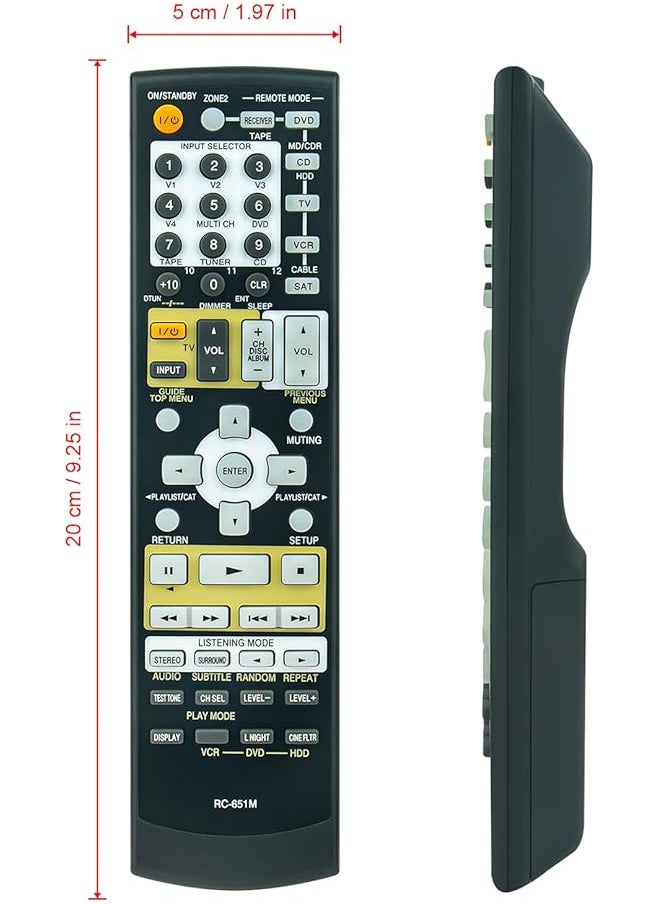 إيروريكس - جهاز تحكم عن بعد بديل Rc 651M مناسب لجهاز استقبال Onkyo AV Ht Sr604B Ht S907 Ht Sr604 Ht Sr604S Ht Sr674 Ht Sr604E - Image 1