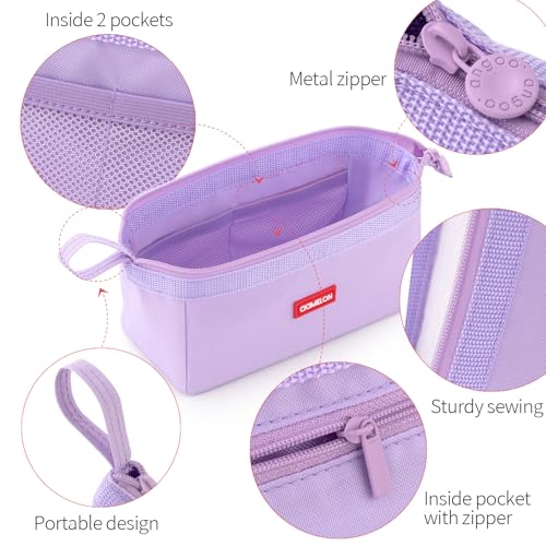 CICIMELON Pencil Case Large Capacity Pouch Pen Bag for School Teen Girl Boy Men Women (Purple) - Image 4