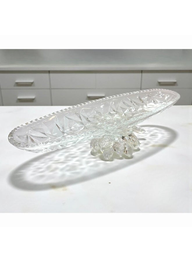 صحن زجاج كريستالي بقاعدة 30X10 سم - Image 1