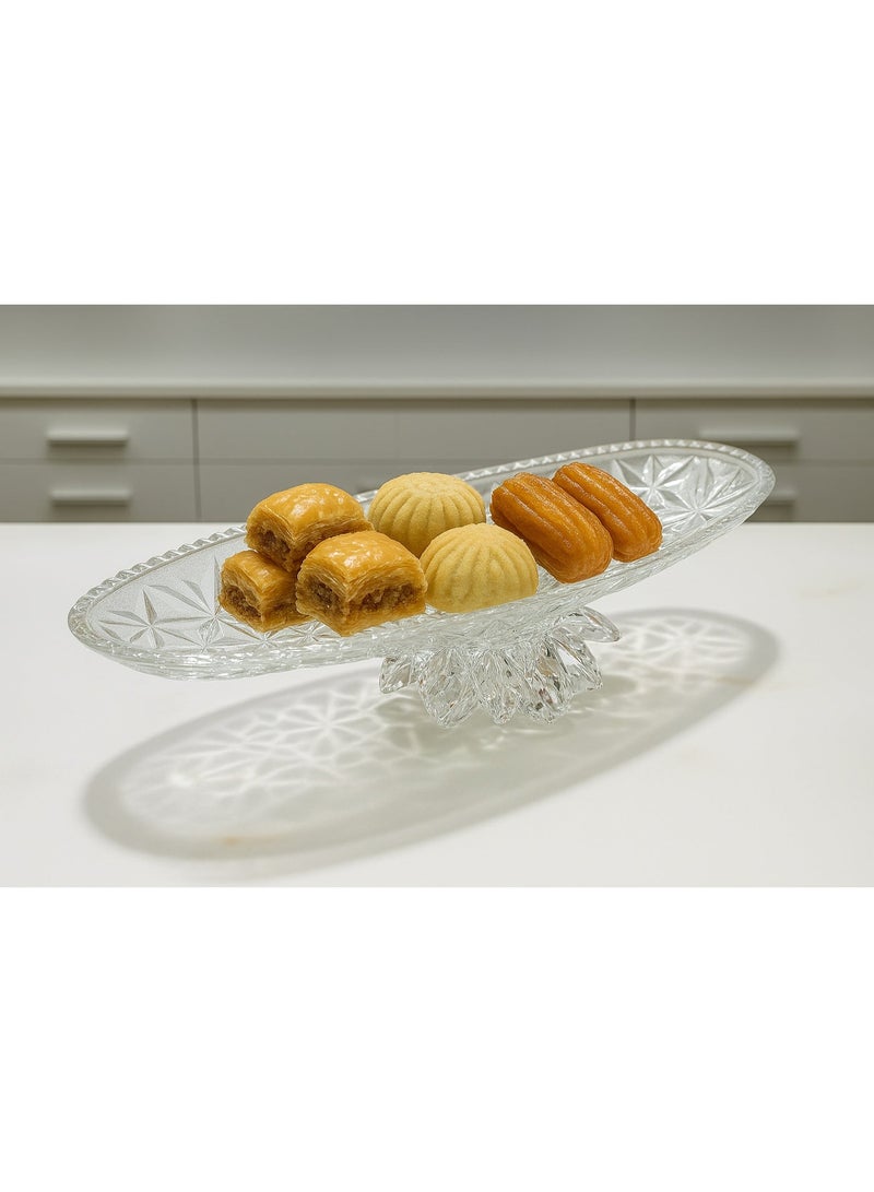 صحن زجاج كريستالي بقاعدة 30X10 سم - Image 2