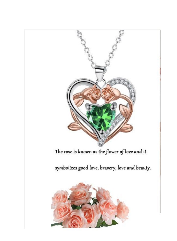 أنيقة القلب المحبة قلادة خمر قلادات المرأة - Image 5