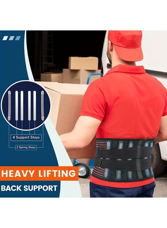 حزام دعم قطني مع دعامة ظهر قابلة للتنفس تصميم مضاد للانزلاق مقاس L للخصر 35-43 بوصة - Image 2