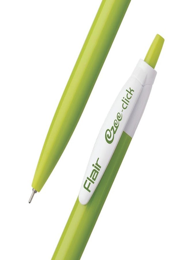 Flair Ezee Click Ball Pen Pouch Pack | 0.7 to 1 mm Tip Size | Retractable Mechanism With Comfortable Grip For Smooth Writing | Different Playful Body Colors | Blue Ink, Set Of 5 Pens x Pack Of 5 - Image 3