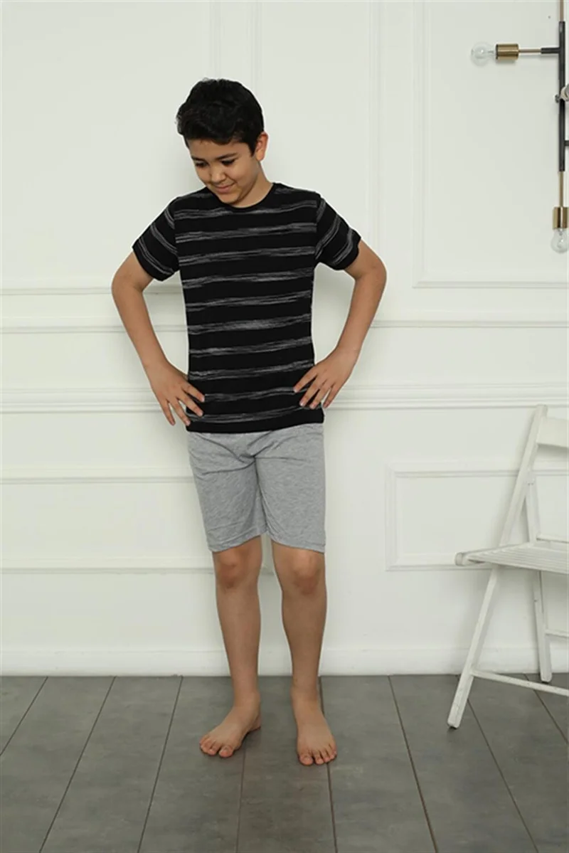 اكبينيز Boy's Combed Cotton Pajama Set with Shorts 20392