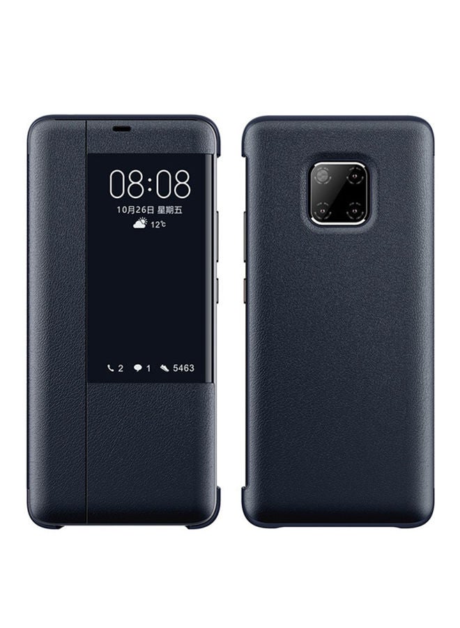NIBEMINENT Luxury Smart View Flip Case For Huawei Mate20 Blue