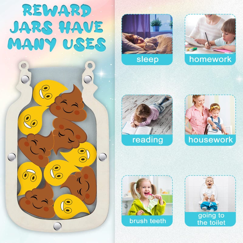 Qunclay Reward Jar for Kids Pot Training Reward Jar Classroom Incentive Good Behavior Responsibility Chart for Christmas Boys Girls Gift(Fresh Style) - Image 3
