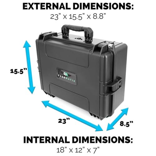 CASEMATIX Mixer Carry Case Compatible with Yamaha MG12XU 12 Channel Mixing Console and More - IPX7 Waterproof Hard Shell Sound Board Carrier with Foam Fits Mixers up to 17" x 12.1" x 5" and Cables - Image 3
