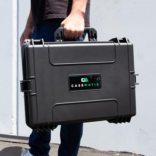 CASEMATIX Mixer Carry Case Compatible with Yamaha MG12XU 12 Channel Mixing Console and More - IPX7 Waterproof Hard Shell Sound Board Carrier with Foam Fits Mixers up to 17" x 12.1" x 5" and Cables - Image 4